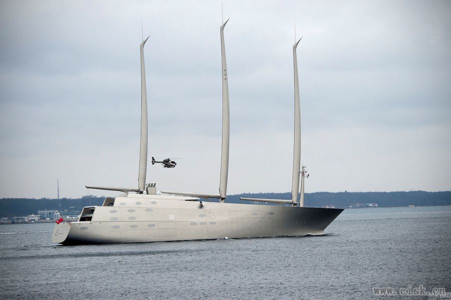 价值3亿6千万英镑的奢华游船“帆游艇A”（Sailing Yacht A）