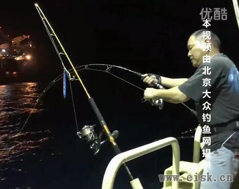 中国南海981钻井平台附近海钓船钓黄鳍金枪鱼